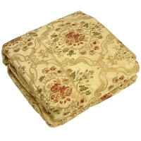 Комплект "Романтика" Покрывало стеганое и два декоративных чехла на подушки, цвет: золотой артикул 6797a.